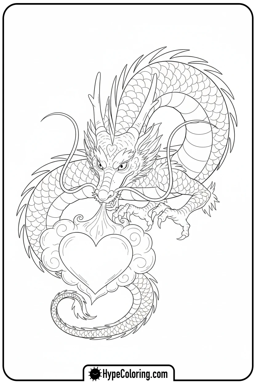 dragon-shaping-cloud - dragon coloring sheet