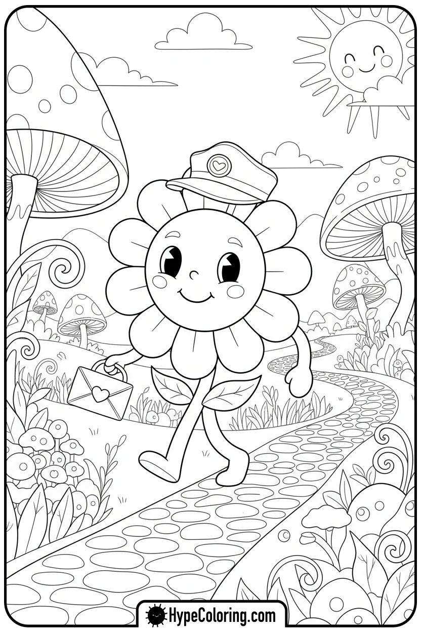 flower-mail-delivery - flower coloring sheets