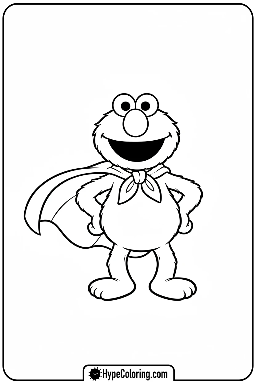 elmo-dressed-as-a-superhero - elmo coloring pages