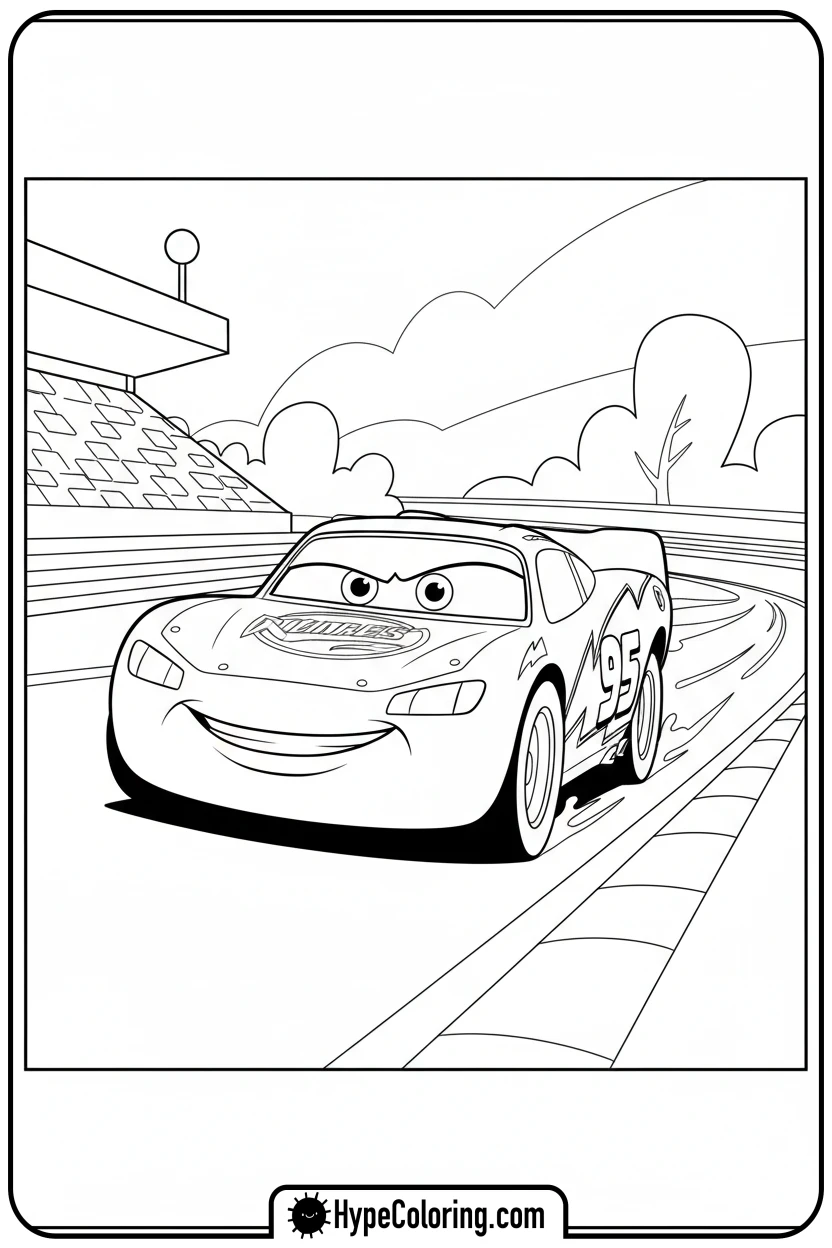 Click to download PDF lightning-mcqueen-racing-fast - cars lightning mcqueen coloring pages