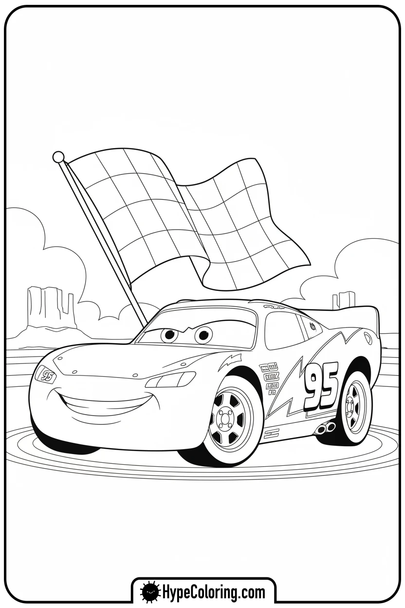 Click to download PDF lightning-mcqueen-winking - cars lightning mcqueen coloring pages
