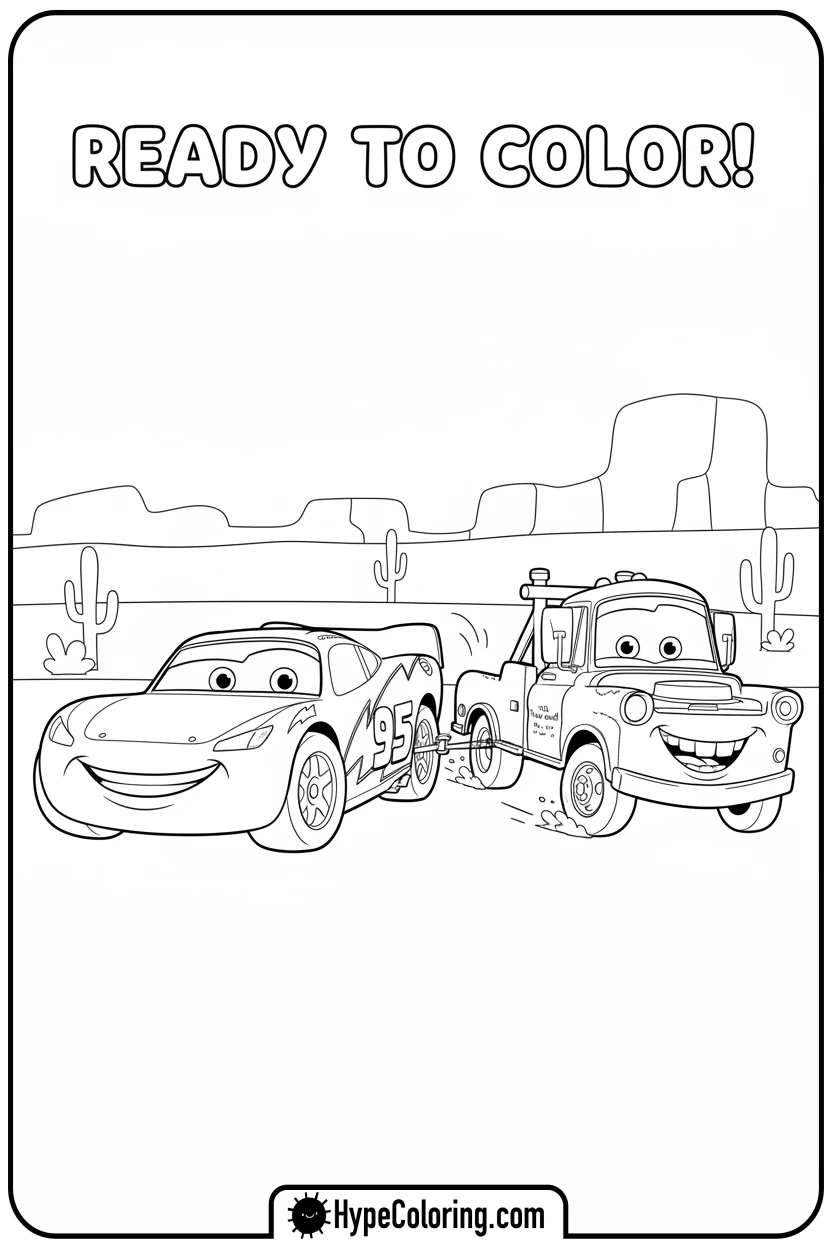 Click to download PDF lightning-mcqueen-towing-mater - cars lightning mcqueen coloring pages