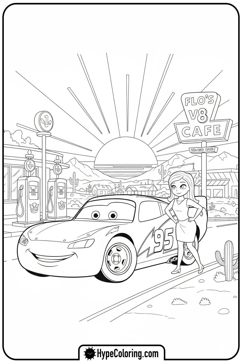 Click to download PDF lightning-mcqueen-with-sally - cars lightning mcqueen coloring pages