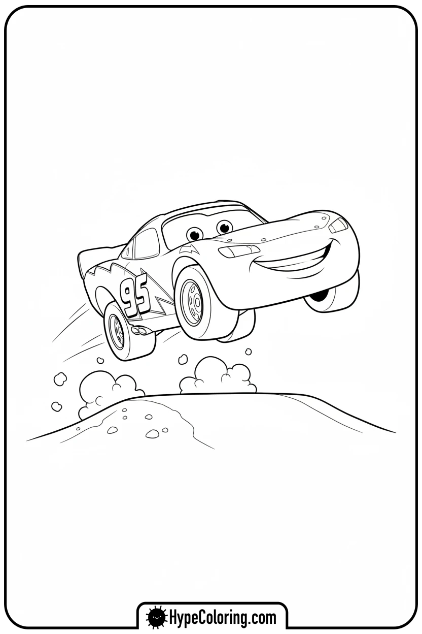 Click to download PDF lightning-mcqueen-jumping-ramp - cars lightning mcqueen coloring pages