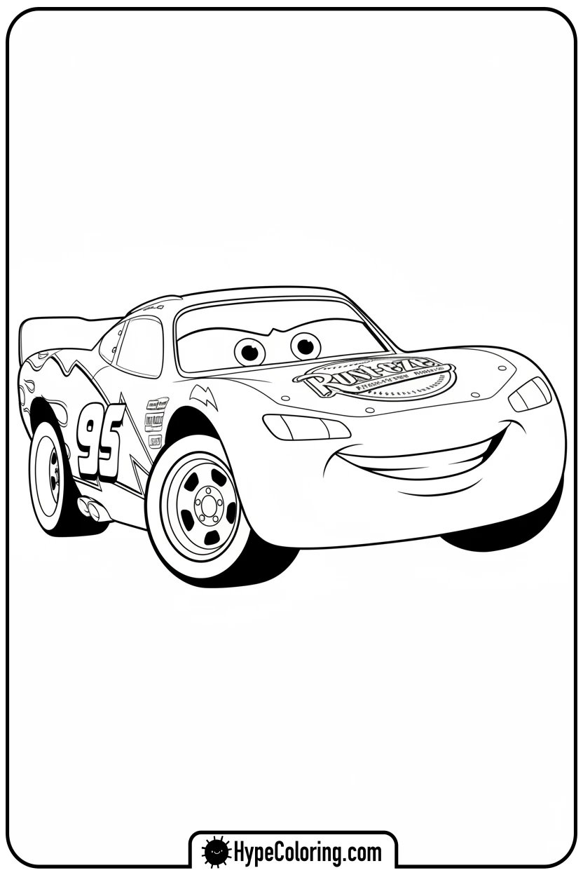 Click to download PDF lightning-mcqueen-saluting - cars lightning mcqueen coloring pages