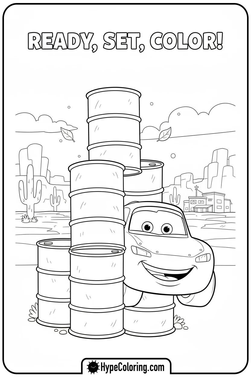 Click to download PDF lightning-mcqueen-playing-hide-and-seek - cars lightning mcqueen coloring pages