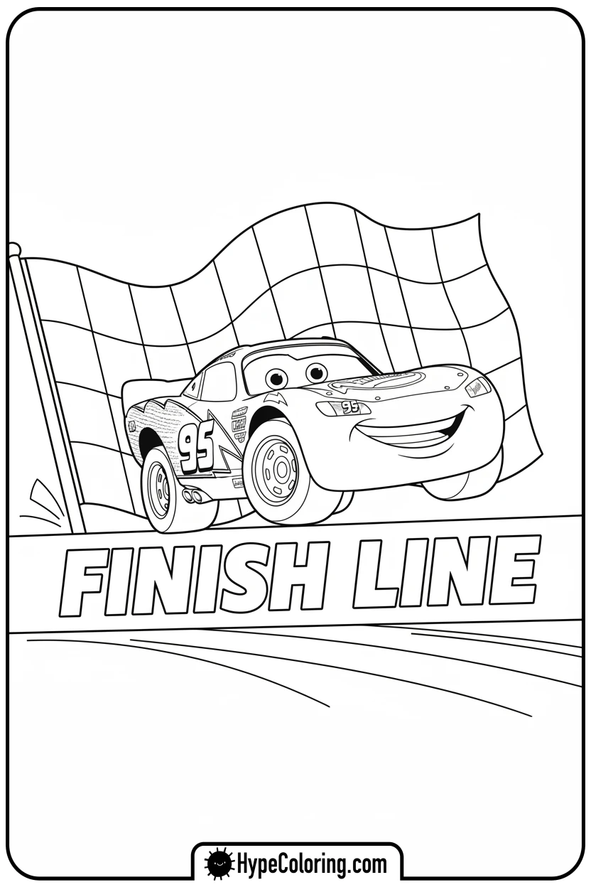 mcqueen-at-finish-line - mcqueen coloring pages