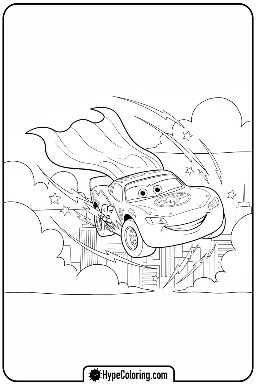mcqueen-as-superhero - mcqueen coloring pages