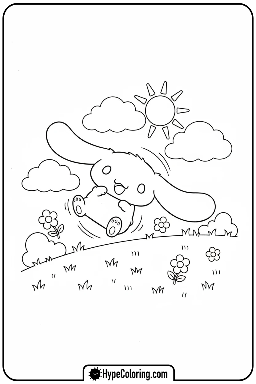 cinnamoroll-doing-somersault - cinnamoroll coloring pages