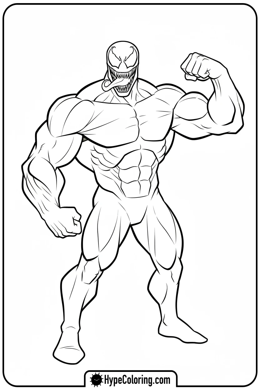 venom-flexing-bicep - venom coloring pages​