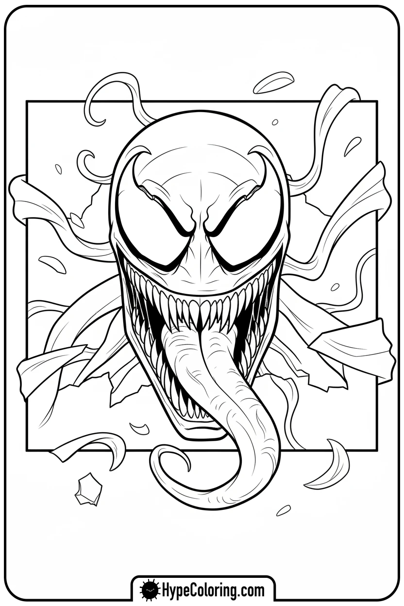 venom-popping-from-comic - venom coloring pages​