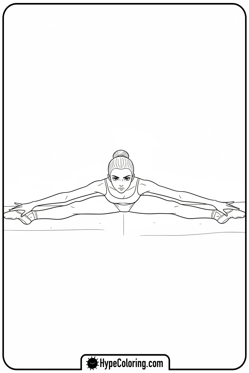 ballerina-stretching-split - ballet coloring pages