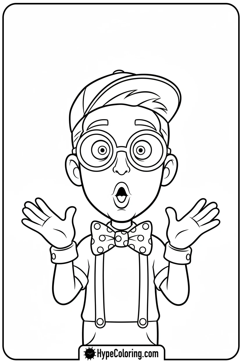 blippi-making-funny-face - blippi coloring pages