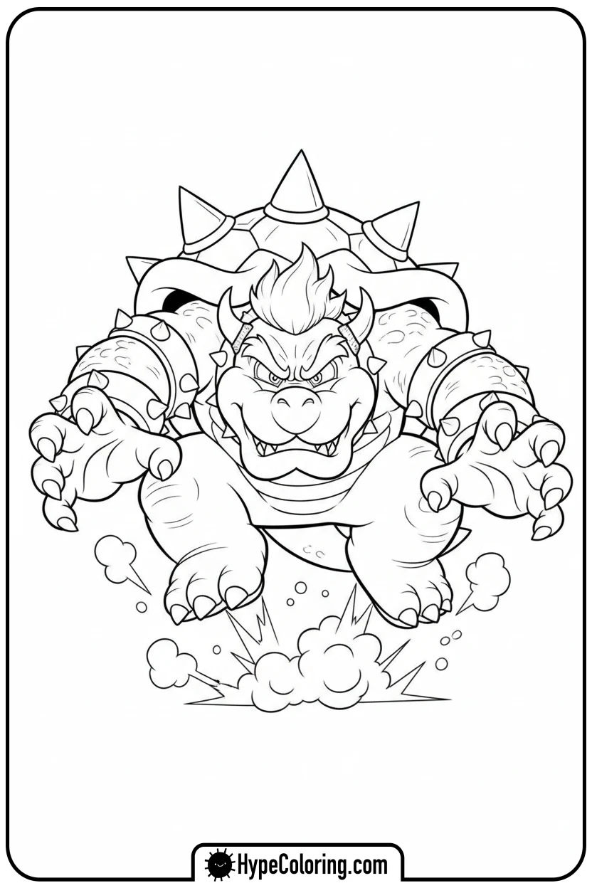 bowser-doing-a-ground-pound - bowser coloring page