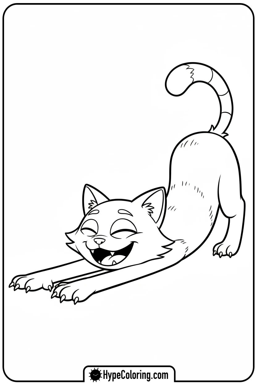 catnap-stretching-and-yawning - catnap coloring page