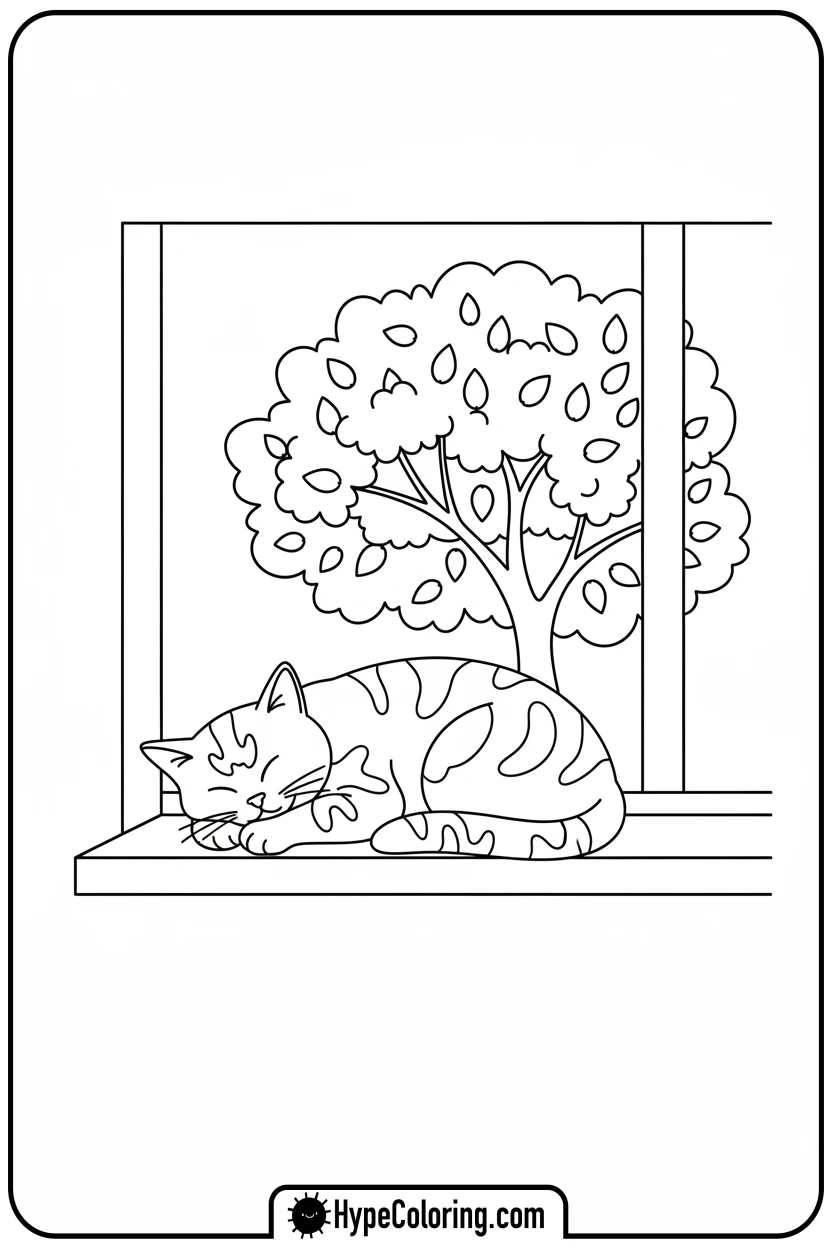 catnap-sleeping-on-window-sill - catnap coloring page