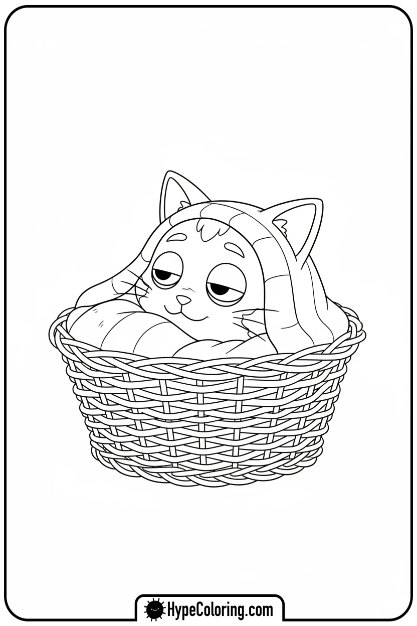 catnap-in-cozy-basket - catnap coloring page