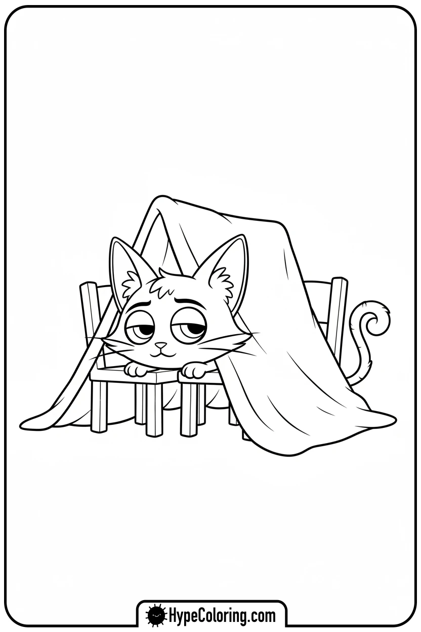 catnap-peeking-from-fort - catnap coloring page