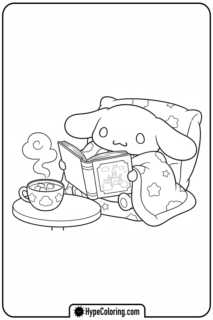 cinnamonroll-reading-storybook - cinnamon roll coloring pages