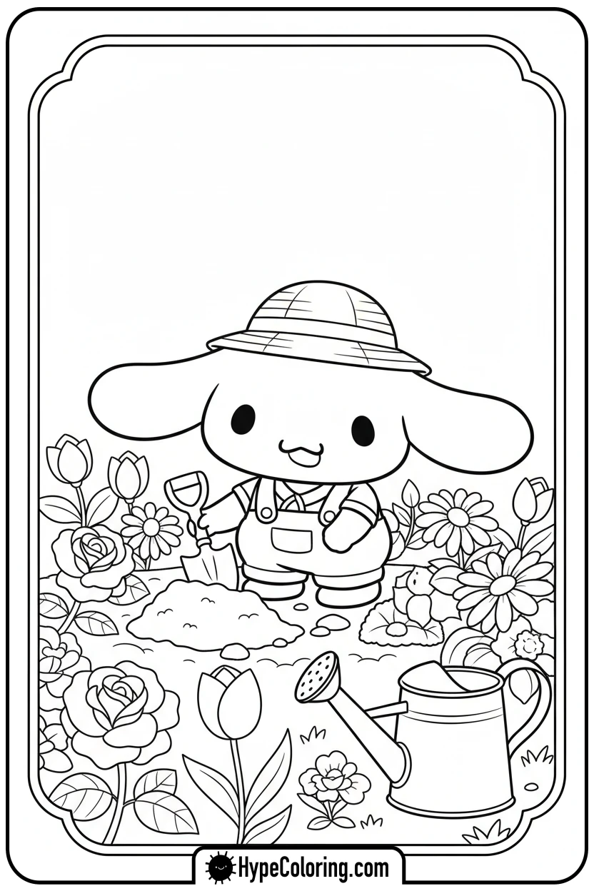 cinnamonroll-gardening - cinnamon roll coloring pages