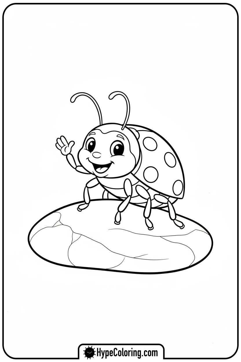 ladybug-waving-an-antenna - ladybug coloring page