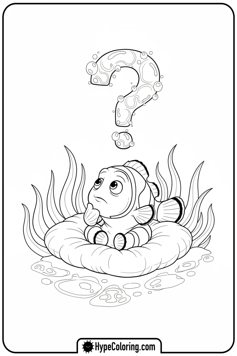 nemo-in-sea-grass - nemo coloring pages
