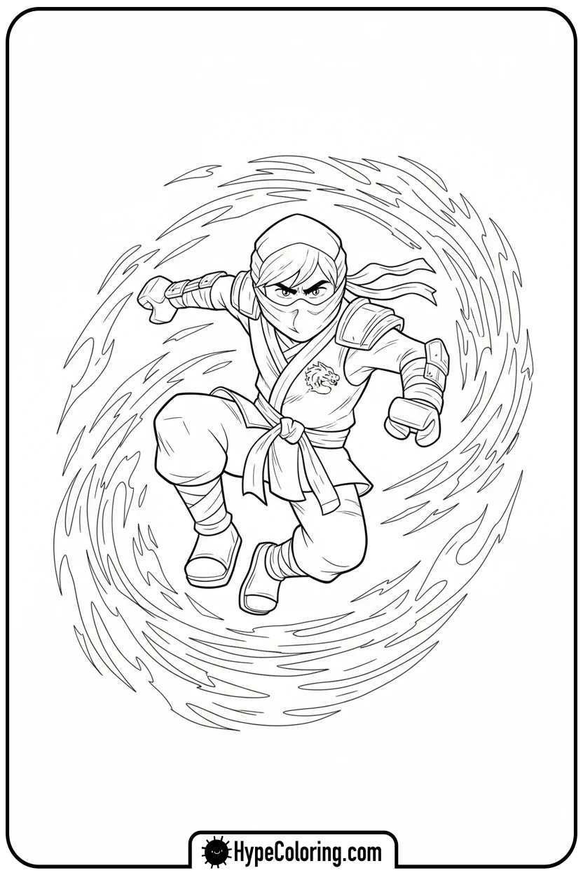 Click to download PDF lloyd-performing-spinjitzu - ninjago coloring pages