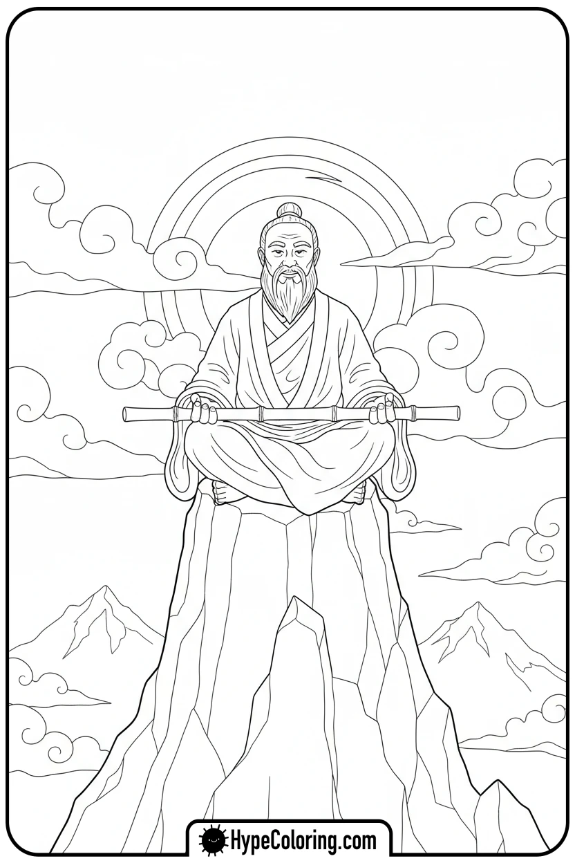 Click to download PDF master-wu-meditating - ninjago coloring pages