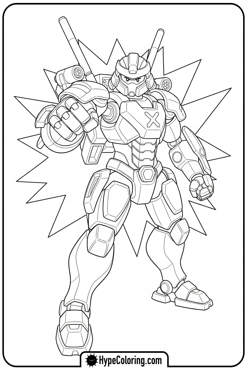 Click to download PDF nya-as-samurai-x-mech - ninjago coloring pages