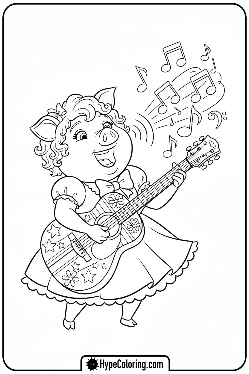 rosita-playing-guitar - sesame street coloring pages