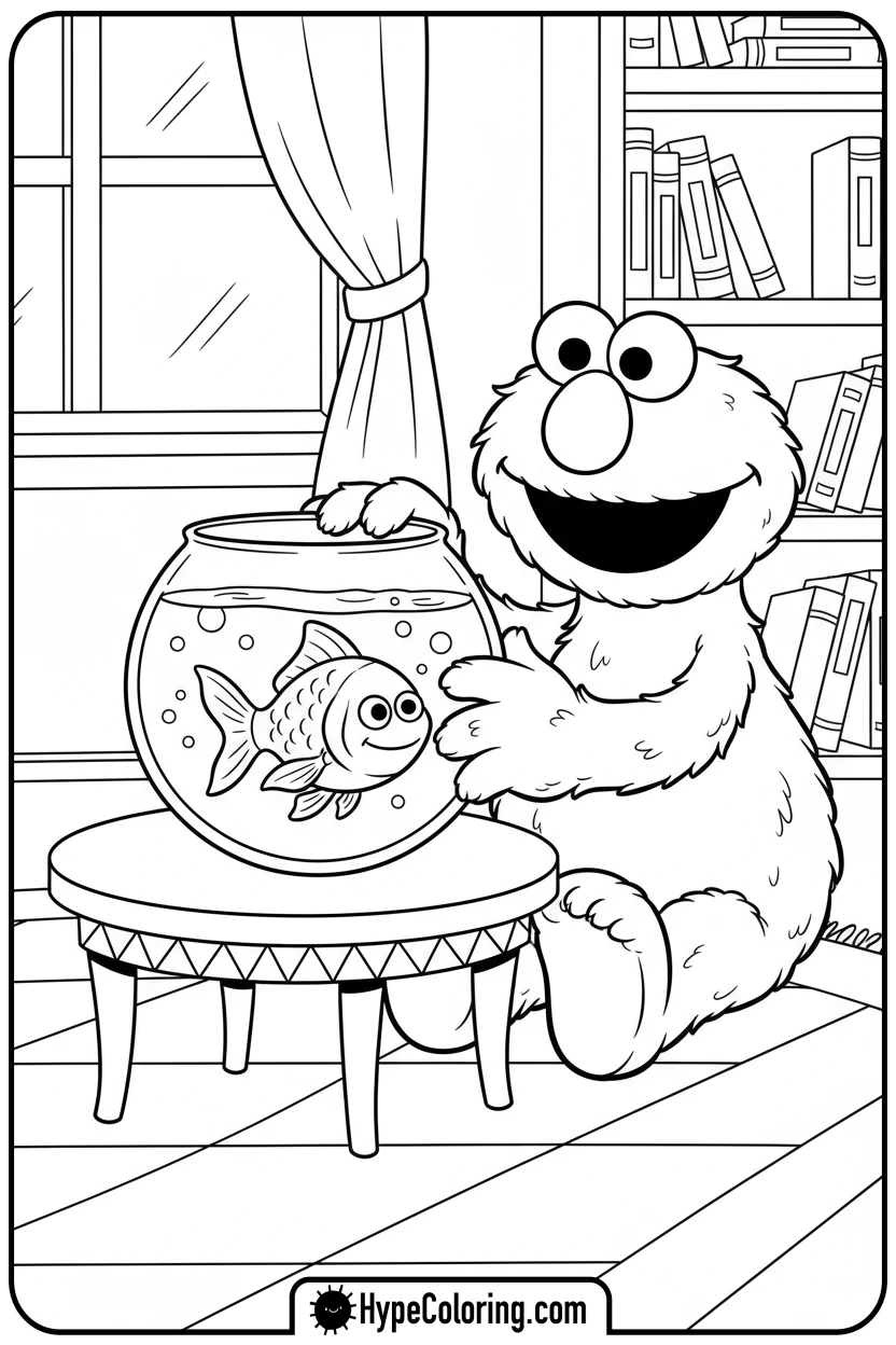 elmo-tickling-dorothy - sesame street coloring pages