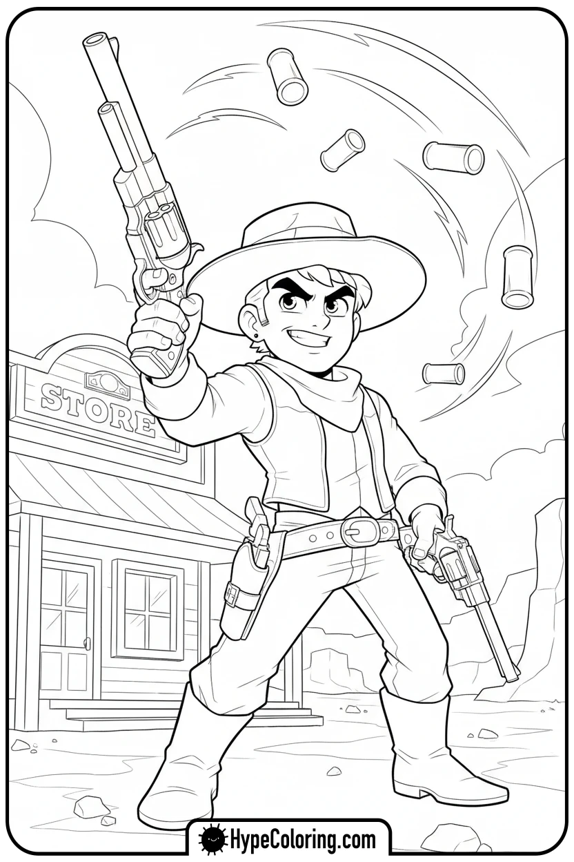 colt-reloading-his-pistols - brawl stars coloring pages
