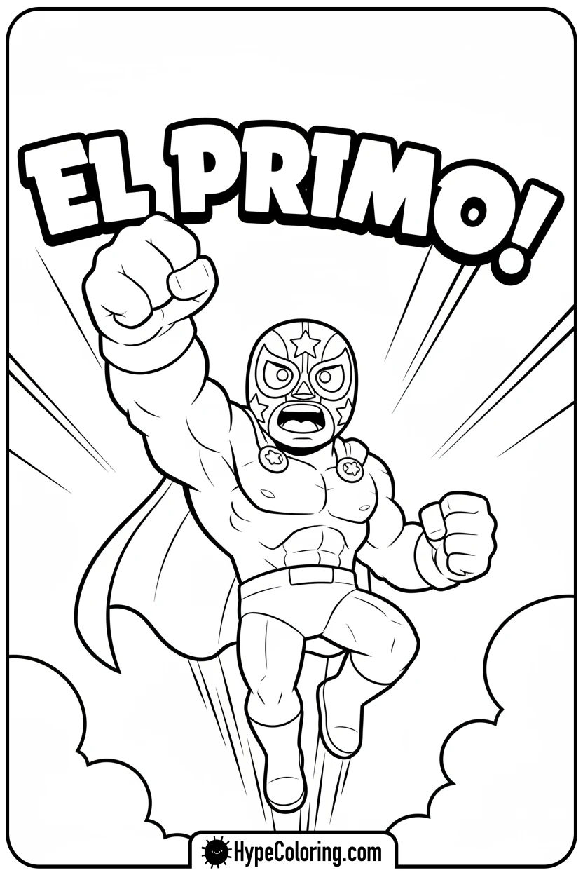 el-primo-jumping-for-his-super - brawl stars coloring pages