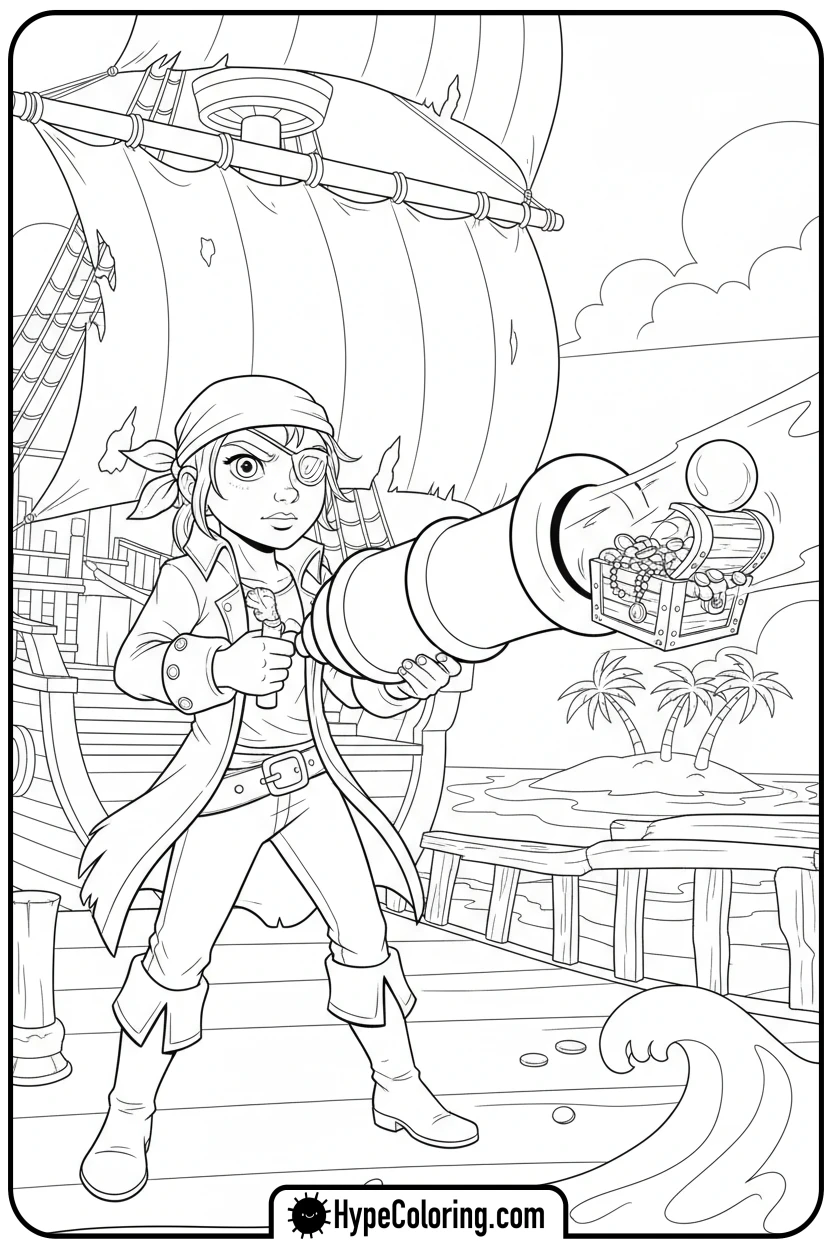 penny-aiming-her-cannon - brawl stars coloring pages