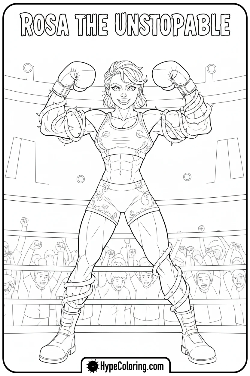 rosa-flexing-with-vines - brawl stars coloring pages