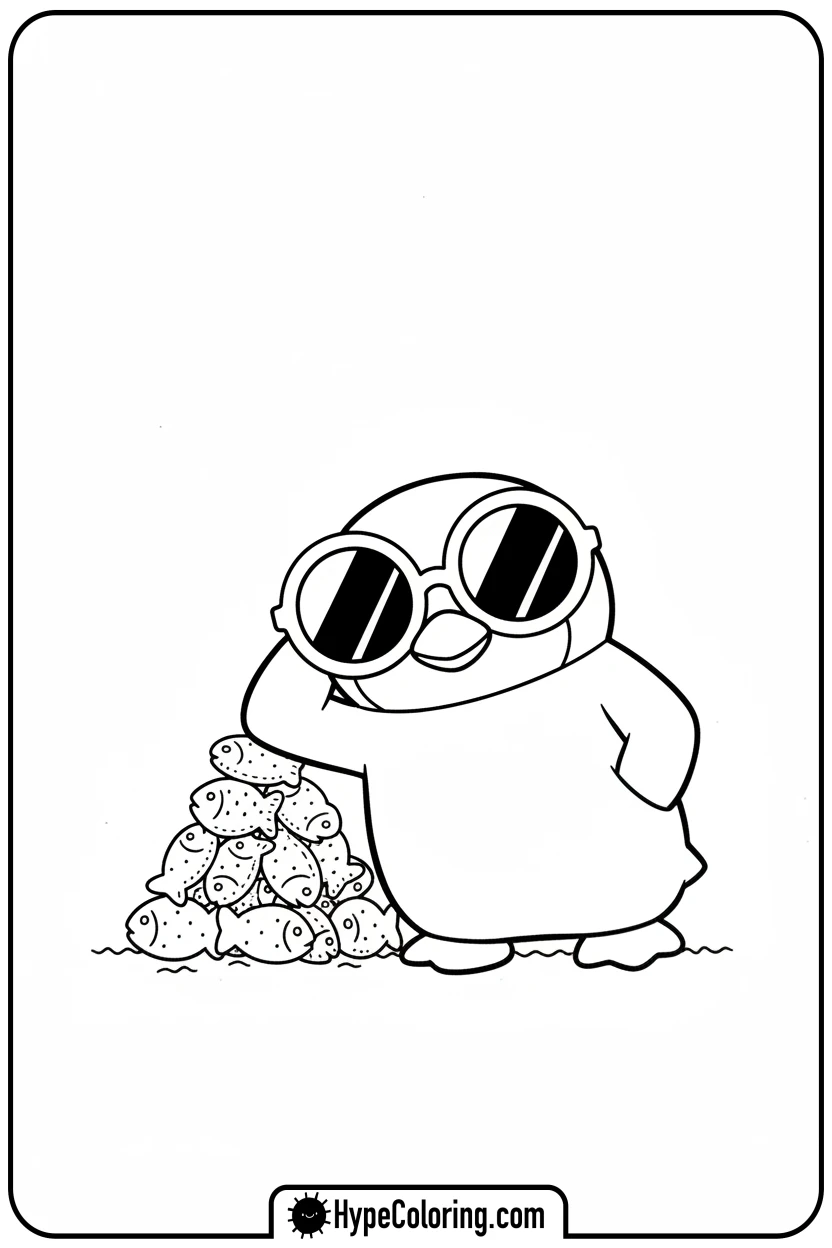 badtz-maru-with-sunglasses - sanrio coloring pages
