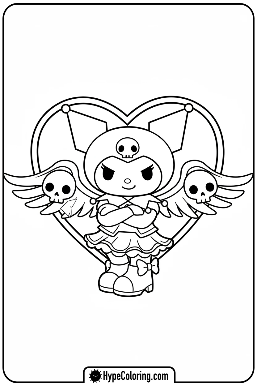 kuromi-dramatic-pose - sanrio coloring pages