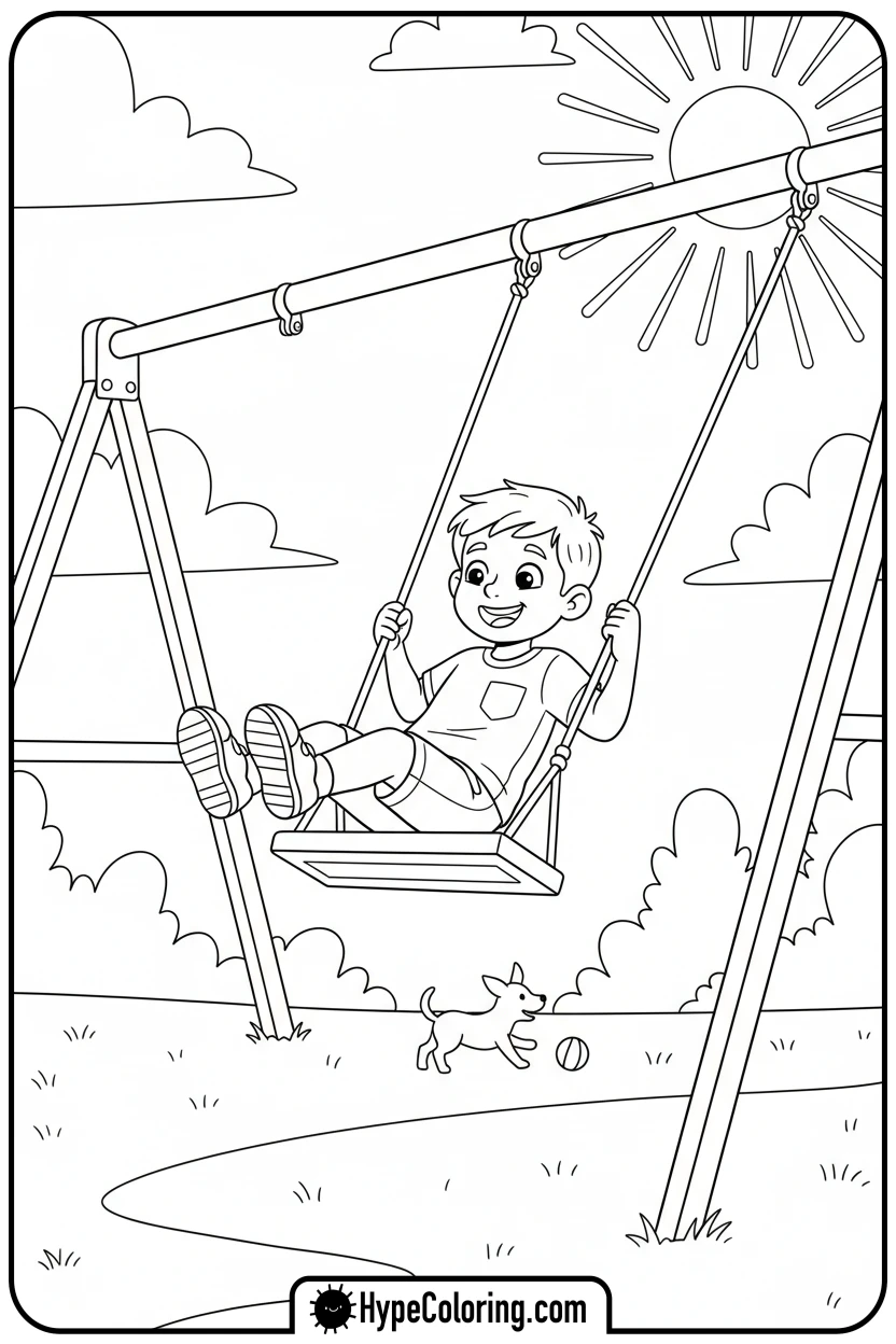 Click to download PDF saja-boy-on-a-swing - saja boys coloring page