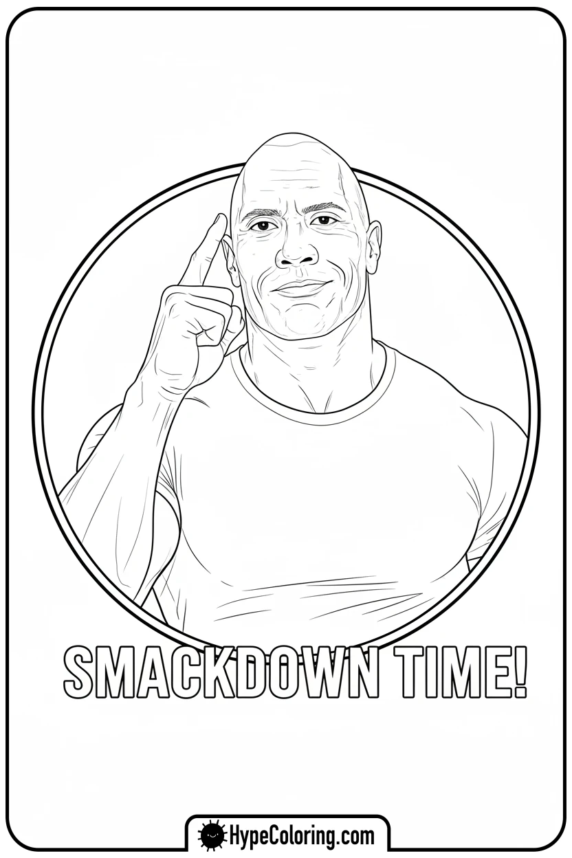 the-rock-eyebrow-raise - wwe coloring pages