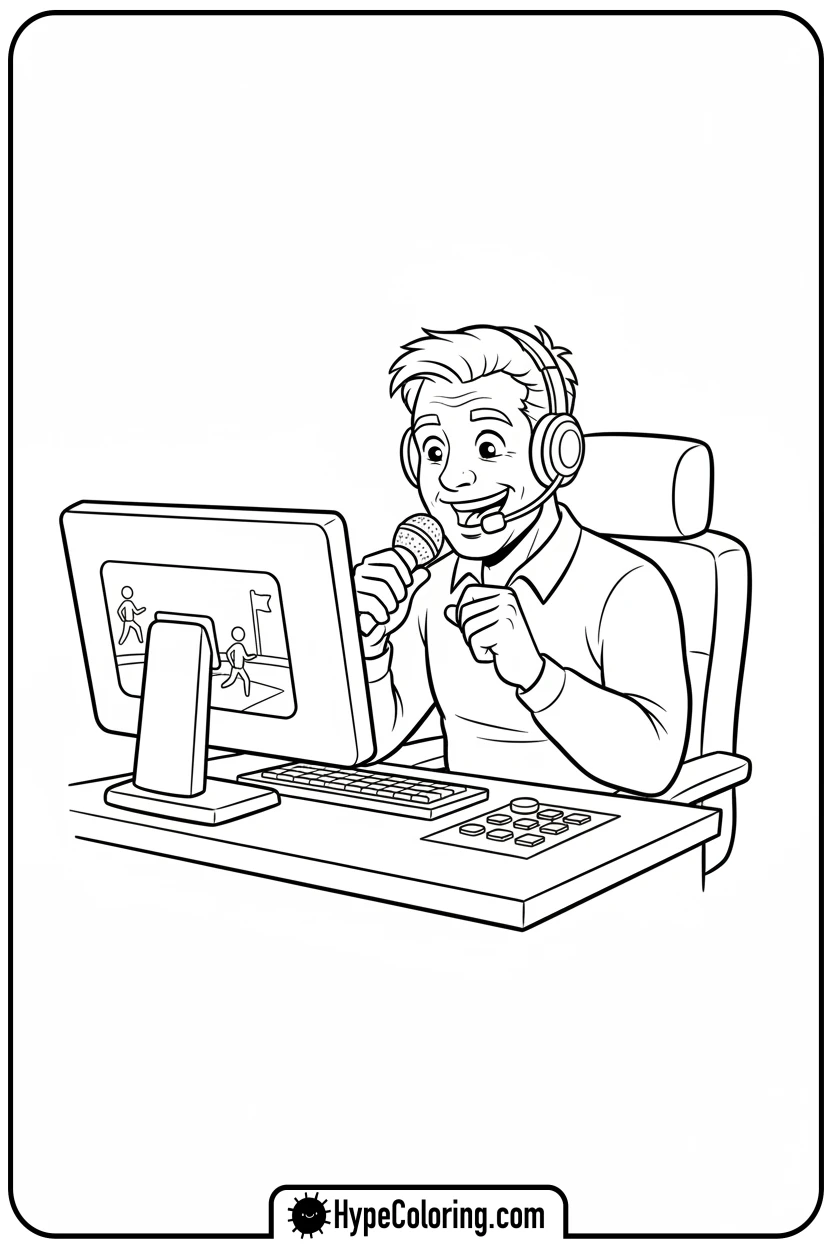announcer-at-desk - wwe coloring pages