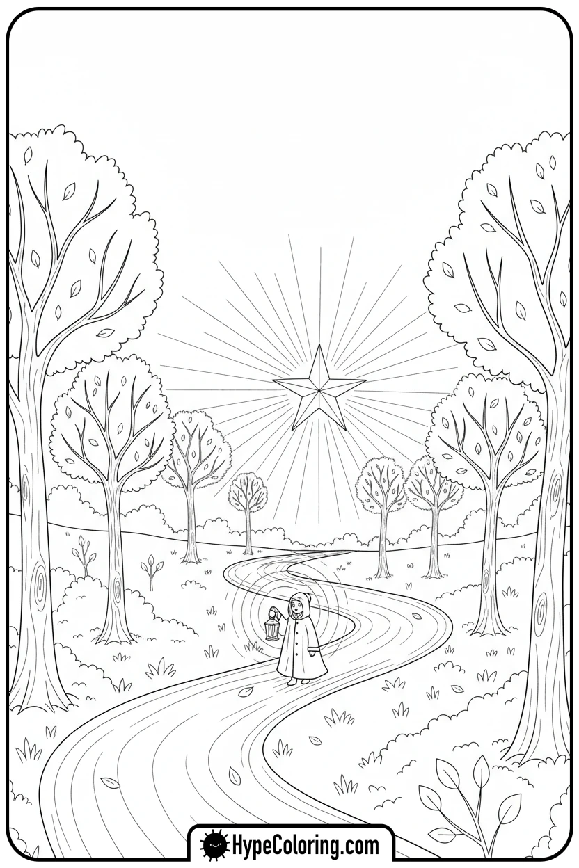 lantern-lighting-forest-path - bible verse coloring pages