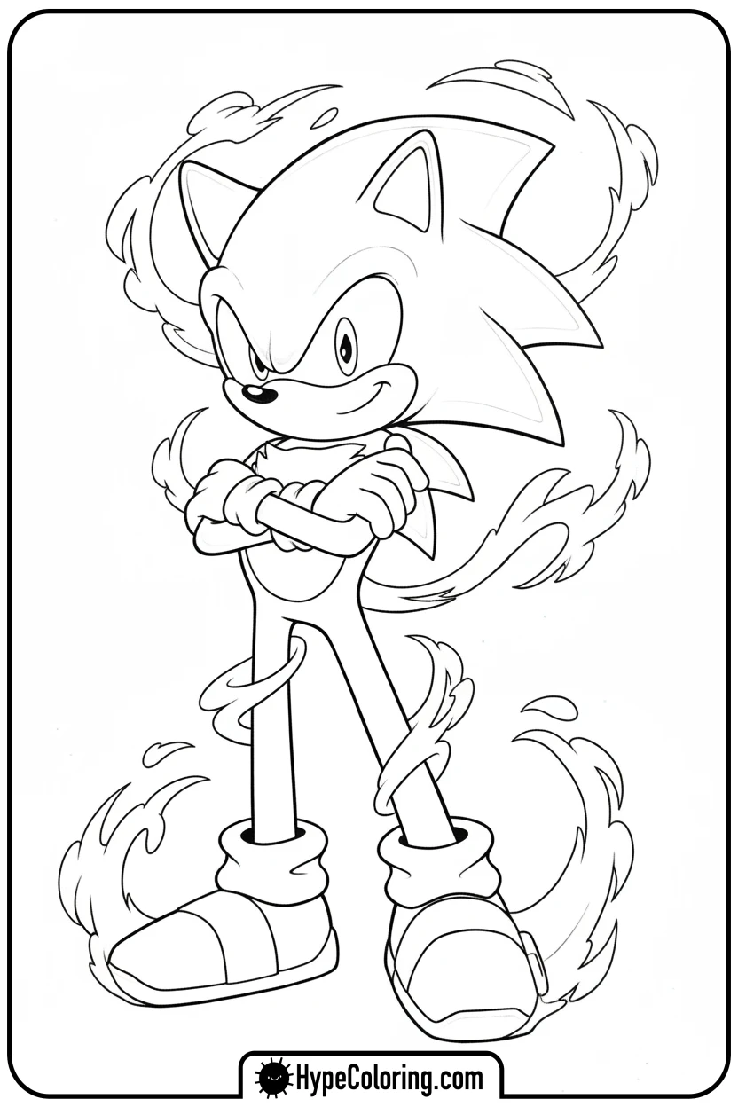 Click to download PDF dark-sonic-confident-pose - dark sonic coloring pages