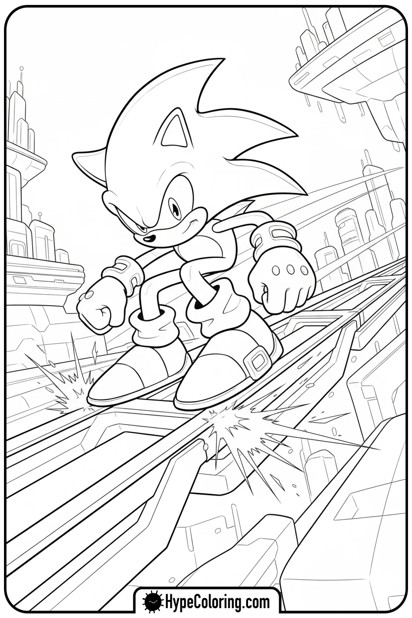 Click to download PDF dark-sonic-grinding-rail - dark sonic coloring pages