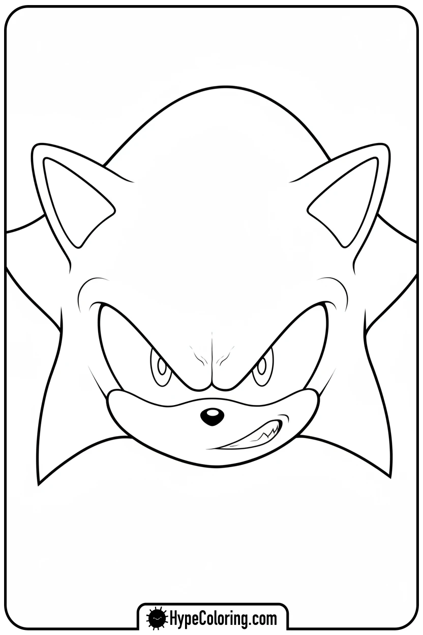 Click to download PDF dark-sonic-determined-face - dark sonic coloring pages