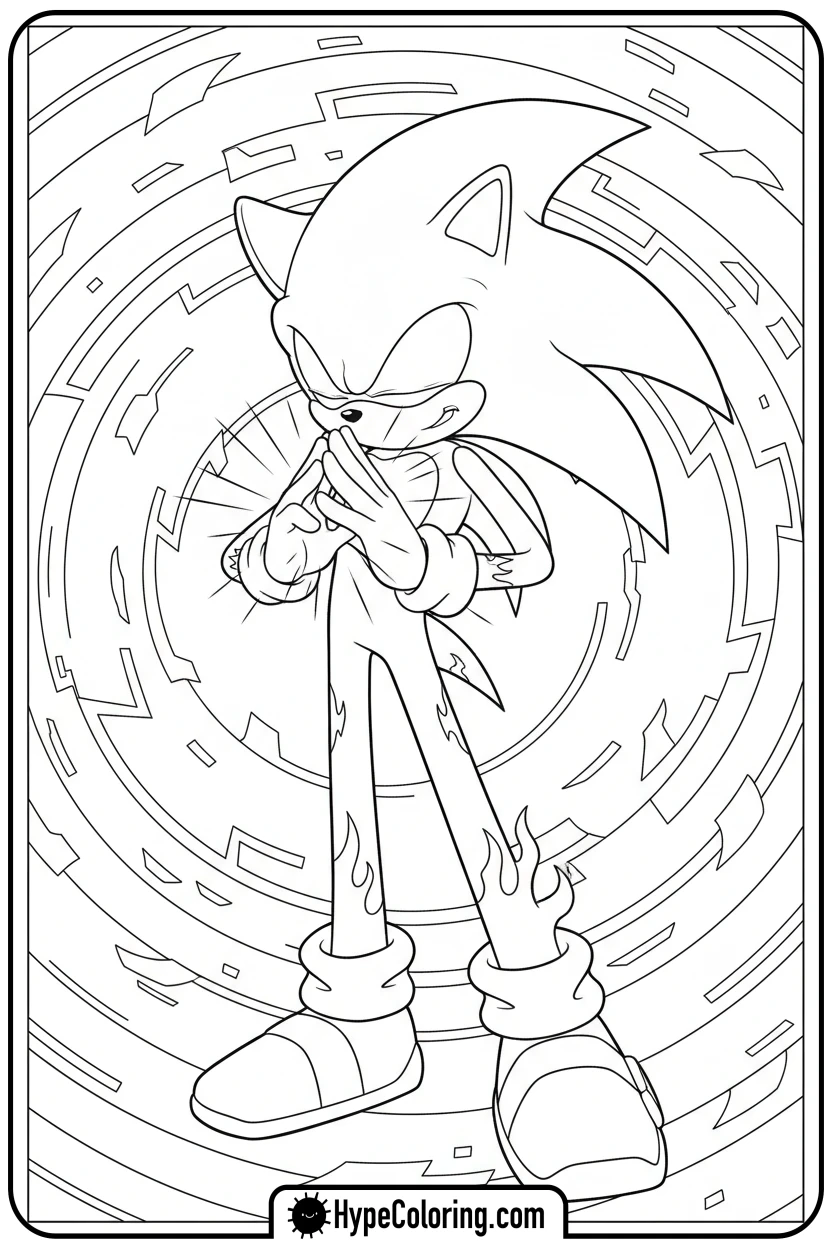 Click to download PDF dark-sonic-meditating - dark sonic coloring pages