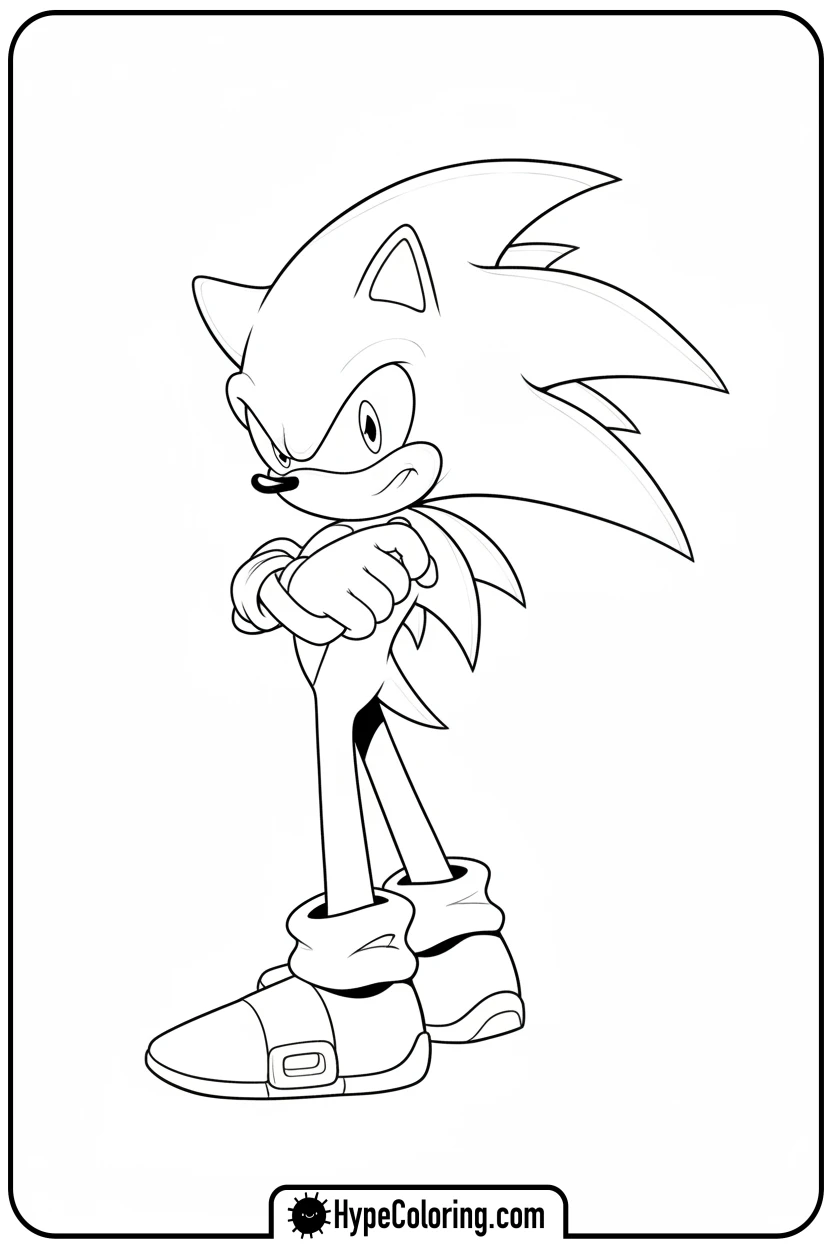 Click to download PDF dark-sonic-looking-back - dark sonic coloring pages