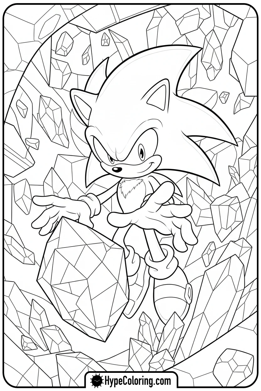 Click to download PDF dark-sonic-with-crystals - dark sonic coloring pages