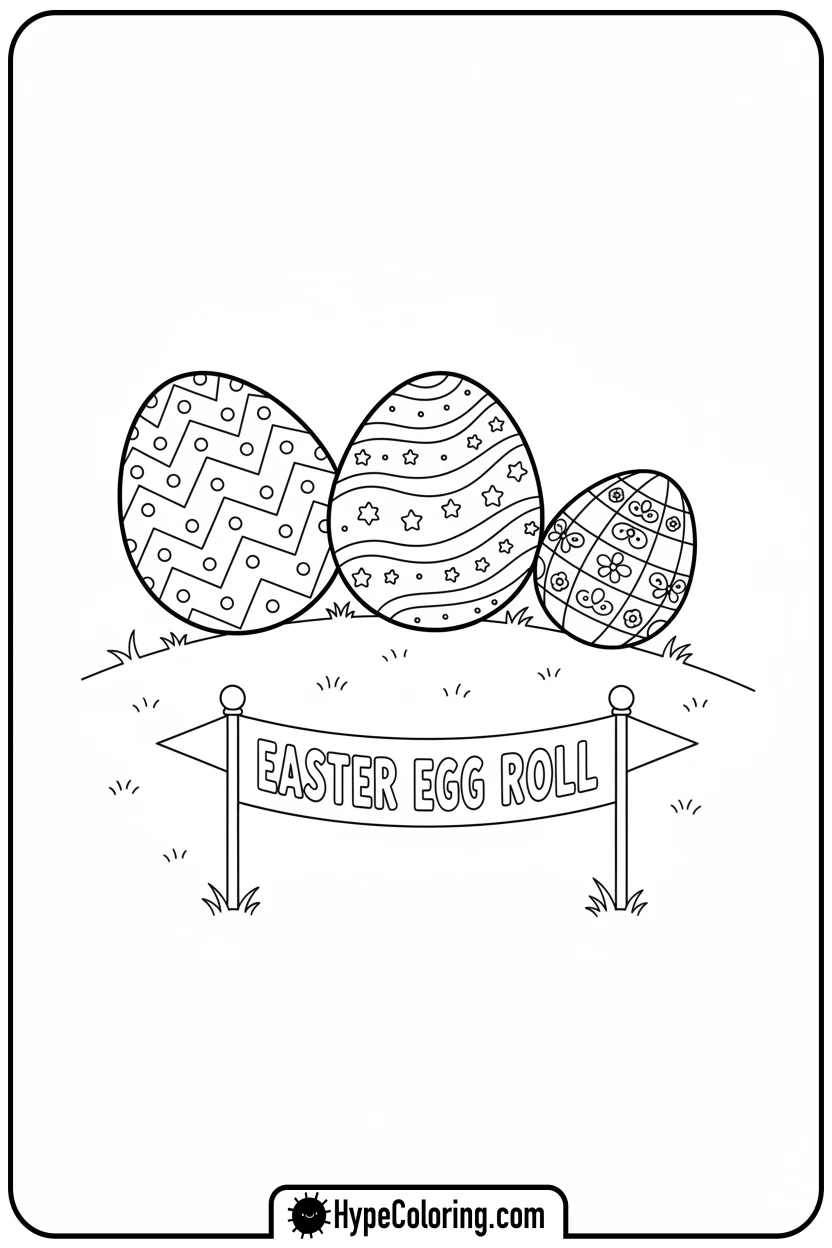 easter-eggs-rolling-down-a-hill - easter egg coloring pages