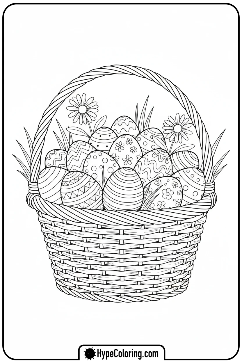 basket-full-of-easter-eggs - easter egg coloring pages