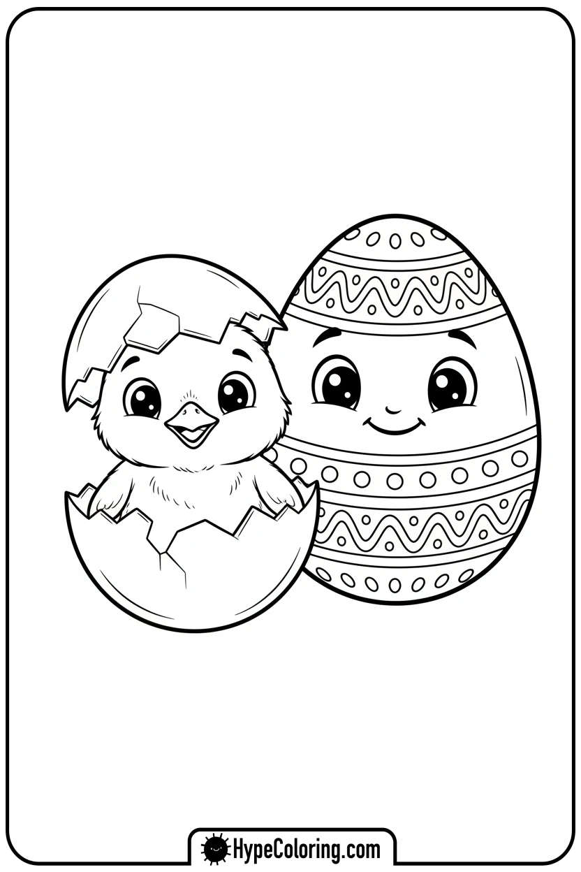 chick-hatching-from-easter-egg - easter egg coloring pages